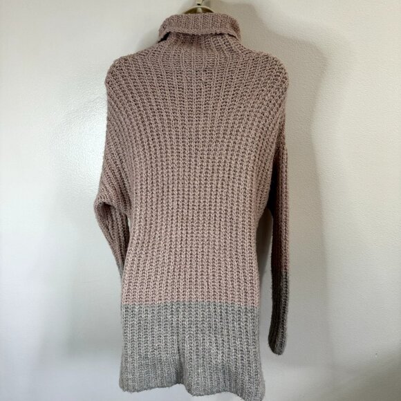 Abercrombie & Fitch Turtleneck Sweater Size Small S Chunky Knit Pink Gray Wool - Picture 6 of 10
